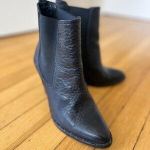 Frida Salvador Black Leather High Heel Boots Women Size 5